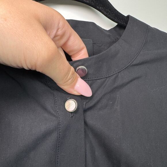 The Kooples Ruffled Long Sleeve Buttoned Shirt Dress Size 3 Large - Picture 5 of 9